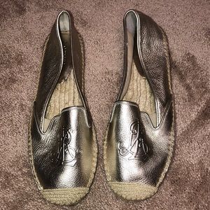 Ralph Lauren gold espadrilles